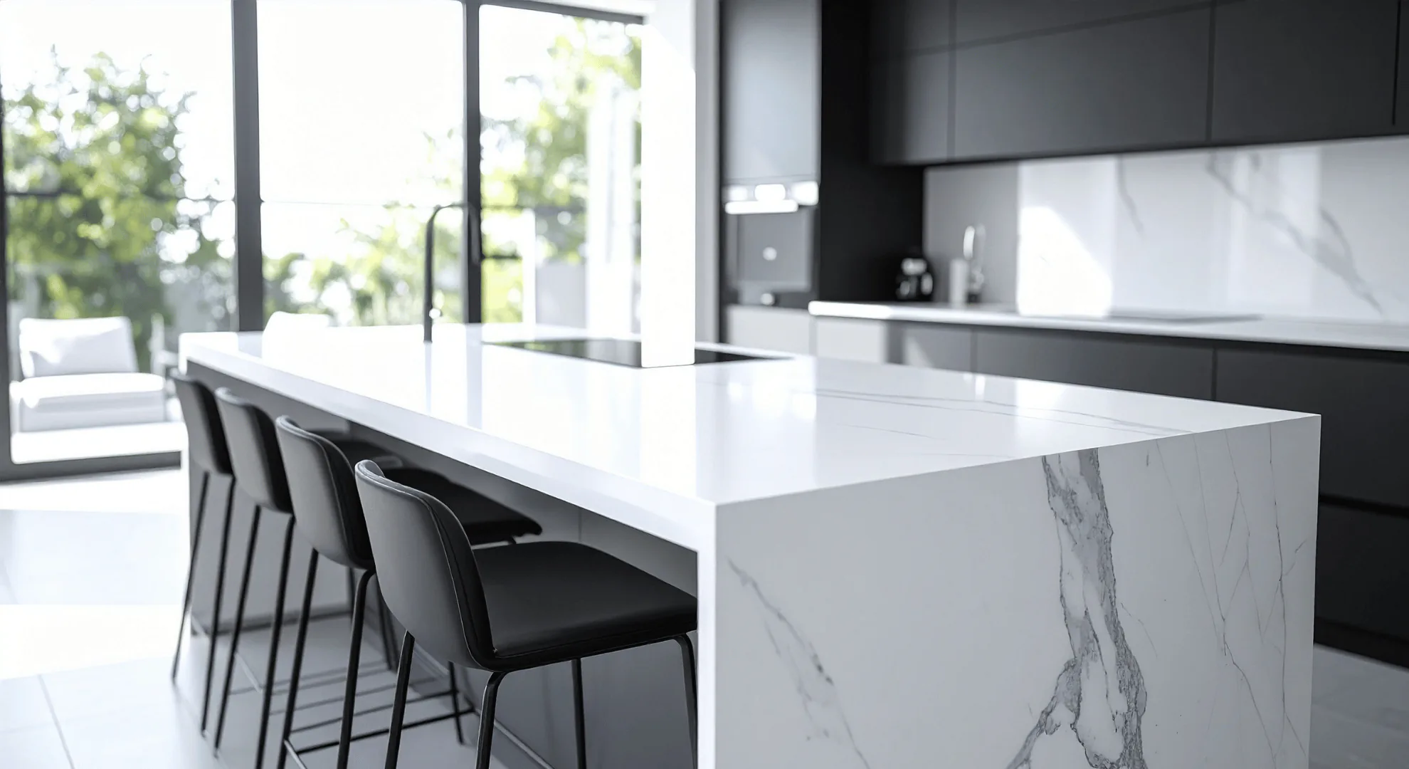 Cocina moderna con muebles de madera a la medida - Carpintería Mobel